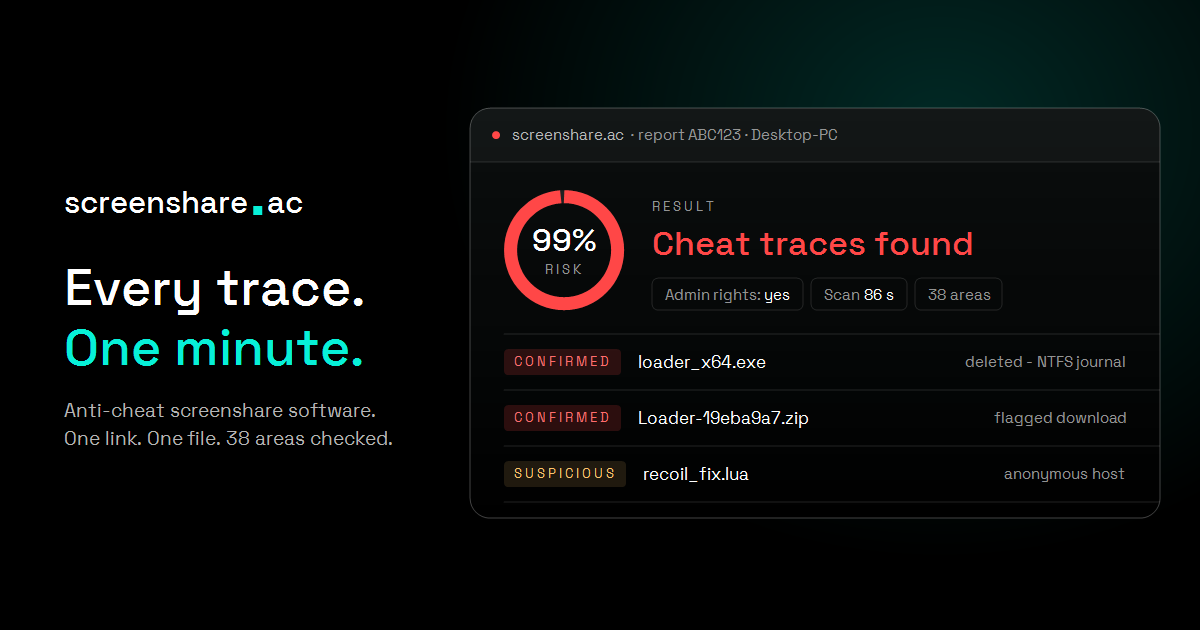 DMA cheats: how to check a player for them | screenshare.ac